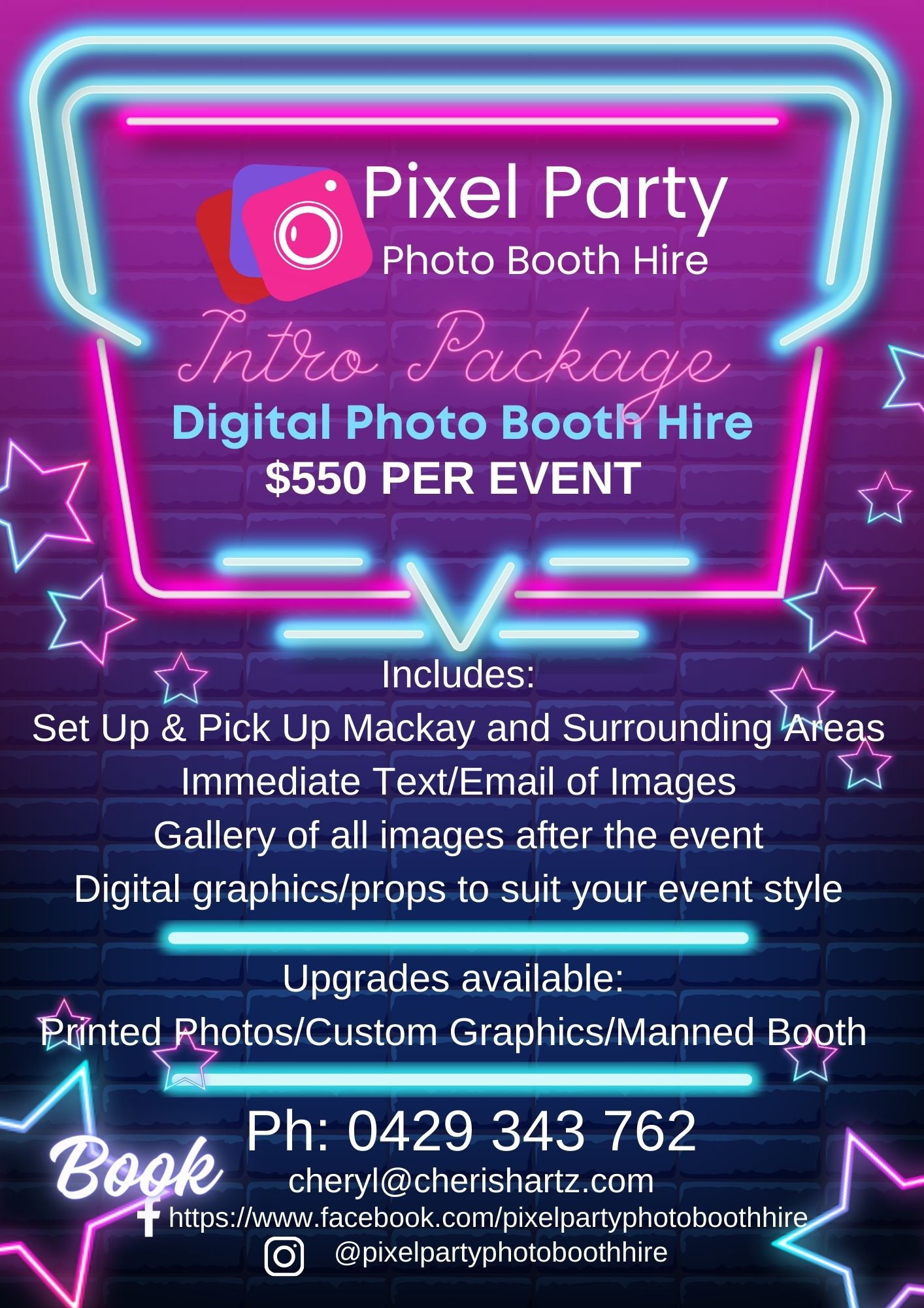 Photo Booth Hire Prices in Mackay introductory offer